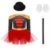 Riismen Womens Ringmaster Halloween Showman Costume Ladies Sequins Majorette Marching Band Tutu Dance Dress Black Small view 3