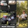 Colegence Oversized Folding Camping Chairs - 450 LBS Support Heavy Duty Camp Chair with Padded Cushion, Portable Outside Chairs with Carry BagCooler, Cup Holder for Outdoor, Lawn, Sports - Black view 4