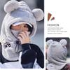 Sherpa Hood Ski Mask for Women, Winter Fleece Hood Ski, Windproof Drawstring Face Cover Hat Coldproof Cap Scarf (US, Alpha, One Size, E-Ski Hat Panda - White) view 4