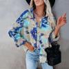 Deals Today Coats Womens Plus Size Jackets 3X Women Fashion Lattice Lapel Button Splicing Geometric Print Casual Long Sleeve Corduroy Overcoat (Blue, Xl) Coats With Hood Warm Long Ca view 4