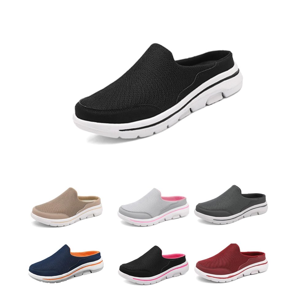 Slip On & Clogs For Womens Mens Light Open Back Shoes Comfort Walking Shoes Breathable Slippers Closed Toe Slides Walking Mules With Indoor Outdoor Anti-Skid Sole For Men And Women (Black and white, Adult, Women, 11.5, Numeric, US Footwear Size Syste