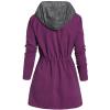 Lolvmvchi Deals 2024 Womens Jackets Plus Size Womens Plus Jackets Women Fashion Coats Zipper Winter Solid Long Sleeve Coat Fly Hooded Plus Thick Cotton Coats (Purple, Xxxxl) Coats With Hood Wa view 3