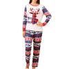 BTSEURY Pajamas for Women Men Kids, Long Sleeves Pajamas, Christmas Pajamas, Deer Head Printing Round Collar Long Sleeves Family Matching Sleepwear (WOMEN XL) view 2
