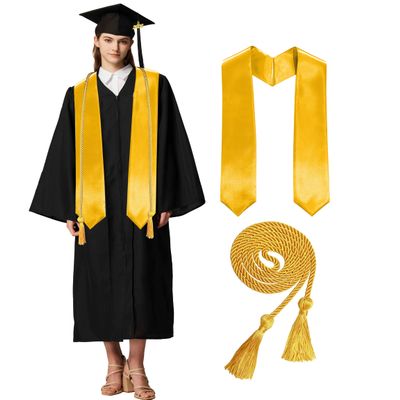 MyGradDay Unisex Matte Graduation Cap and Gown 2025 & 2026 Set with Tassel Honor Cord Graduation Stoles