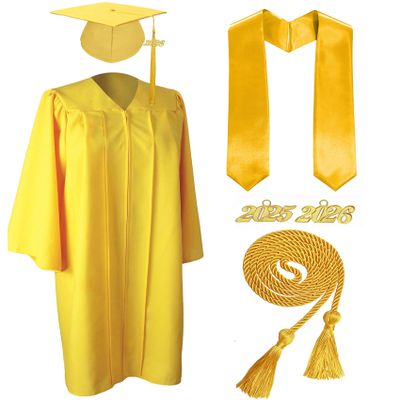 MyGradDay Unisex Matte Graduation Cap and Gown 2025 & 2026 Set with Tassel Honor Cord Graduation Stoles