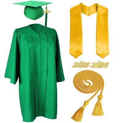 MyGradDay Unisex Matte Graduation Cap and Gown 2025 & 2026 Set with Tassel Honor Cord Graduation Stoles