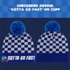 Sonic The Hedgehog Kids Winter Beanie Hat and Gloves Set, Boys Cuffed Winter Knit Cap with Pom and Matching Mittens, Gotta go Fast, Blue Checkers, One Size view 3