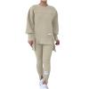 Sweatsuits for Women 2 Piece Outfit Leggings Sets Oversized High Low Sweatshirt and Front Slit Hem Jogger Pants view 1