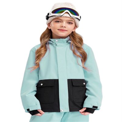 Huimingda Kids Girl's Ski Jacket Winter Waterproof Windproof Coat Snowboarding Snow Sports Skiing Warm Outerwear Light Green 8 Years
