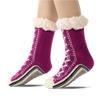 Lymzpwg Brisk Rhythm Slipper Socks Ultra-Thick Cashmere Slipper Home Socks,Women's Winter Thick Warm Non-Slip Slipper Socks Shimmery Christmas Socks(Dark Purple) view 2