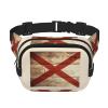 Alabama State Flag on Old Wood Grain Postcard print Fanny Pack Waist Packs with Extender for Men Women, Waist Bag Hip Pack with Zipper Pockets view 1