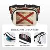 Alabama State Flag on Old Wood Grain Postcard print Fanny Pack Waist Packs with Extender for Men Women, Waist Bag Hip Pack with Zipper Pockets view 4