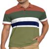 AbbyHold Cotton Short Sleeve Striped Polo Shirts for Men Pique Golf Shirts (S, Green) view 1