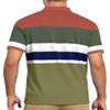 AbbyHold Cotton Short Sleeve Striped Polo Shirts for Men Pique Golf Shirts (S, Green) view 2