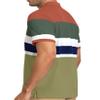 AbbyHold Cotton Short Sleeve Striped Polo Shirts for Men Pique Golf Shirts (S, Green) view 3
