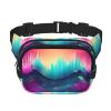 Cool Music sound wave print Fanny Pack Waist Packs with Extender for Men Women, Waist Bag Hip Pack with Zipper Pockets view 1