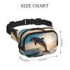 Dolphin print Fanny Pack Waist Packs with Extender for Men Women, Waist Bag Hip Pack with Zipper Pockets view 3