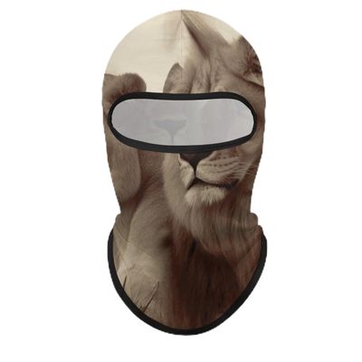 African Lion and Lioness Ski Mask Cover Balaclava Full Face Mask Winter Face Cover Cooling Neck Gaiter UV Protection for Men Women Outdoor Sports Motorcycle Riding
