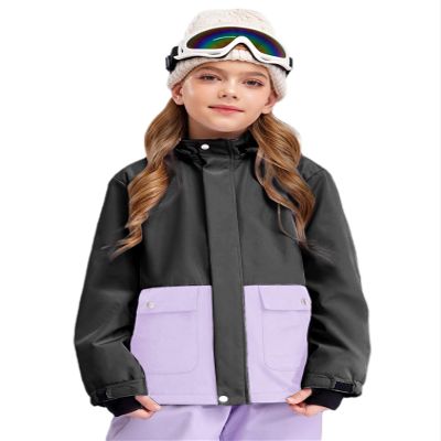 YiZYiF Kids Girls Waterproof Ski Jacket Long Sleeve Warm Winter Snow Hooded Coat Snowboarding Rain Jacket Black 10 Years