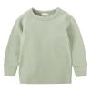Girls Boys Thermal Underwear Set Toddler Baby Winter Base Layer Kids Long Johns Soft Cotton (Mint Green, 5-6 Years) view 3