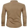 Alimens & Gentle Men's Dark Khaki Dress Shirt Slim Fit Long Sleeve Stain Shield Button Down Shirts Office Travel S view 4