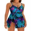 GRACE KARIN Women's Tummy Control Swimsuits One Piece Swim Dress Bathing Suits Swimwear Purple Print XL view 1