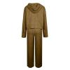 2 Piece Lounge Set Women Ribbed Knit Oversized Hoodie Wide Leg Pants Trousers Pullover Sweaters Comfy Lounge Pants Trendy Knit Sets Two Piece Travel Outfit for Airplane Fall Outfit Track Suit view 4