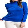 Womens Silk Tops Turtleneck Long Sleeve Mulberry Silk T Shirt Ultra Soft Thermal Layer Tops Slim High Neck Blouse Undershirts (3X-Large,Blue) view 1
