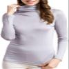 Womens Silk Tops Turtleneck Long Sleeve Mulberry Silk T Shirt Ultra Soft Thermal Layer Tops Slim High Neck Blouse Undershirts (XX-Large,Gray) view 1