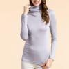 Womens Silk Tops Turtleneck Long Sleeve Mulberry Silk T Shirt Ultra Soft Thermal Layer Tops Slim High Neck Blouse Undershirts (XX-Large,Gray) view 3