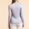 Womens Silk Tops Turtleneck Long Sleeve Mulberry Silk T Shirt Ultra Soft Thermal Layer Tops Slim High Neck Blouse Undershirts (XX-Large,Gray) view 4