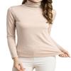 Womens Silk Tops Turtleneck Long Sleeve Mulberry Silk T Shirt Ultra Soft Thermal Layer Tops Slim High Neck Blouse Undershirts (3X-Large,Nude) view 2