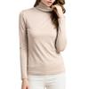 Womens Silk Tops Turtleneck Long Sleeve Mulberry Silk T Shirt Ultra Soft Thermal Layer Tops Slim High Neck Blouse Undershirts (3X-Large,Nude) view 3
