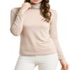 Womens Silk Tops Turtleneck Long Sleeve Mulberry Silk T Shirt Ultra Soft Thermal Layer Tops Slim High Neck Blouse Undershirts (3X-Large,Nude) view 4