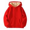 Unisex Boys Girls Winter Lined Hoodie Kid's Pullover Hooded Plaid Sweatshirt Jackets Outwear (RD2, 13-14 Years) view 1