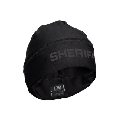 13FA Sheriff Utility Beanie - USA Patriotic Gear - Poly-Spandex Blend for Stretch-Fit Comfort - Unisex Hi-Vis Winter Hat (US, Alpha, One Size, Standard, Black & Black)