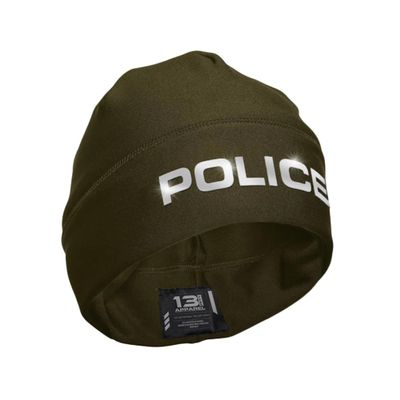 13FA Police Reflective Utility Beanie - USA Patriotic Gear - Stretch-Fit Poly-Spandex - Unisex Hi-Vis Hat (US, Alpha, One Size, Standard, Green & Reflective)