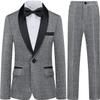 Boys Shiny Tuxedo Suit 2 Pieces Kids Bling Outfit Set Formal Dresses Set for Wedding Gray view 1