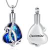 AIWENXI Heart Cremation Urns Necklaces for Ashes for Men Women Stainless Steel Pet/Human Crystal Cremation Jewelry Memorial Keepsales Ash Holder Locket Pendant view 2
