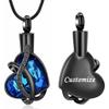 AIWENXI Heart Cremation Urns Necklaces for Ashes for Men Women Stainless Steel Pet/Human Crystal Cremation Jewelry Memorial Keepsales Ash Holder Locket Pendant view 3