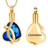 AIWENXI Heart Cremation Urns Necklaces for Ashes for Men Women Stainless Steel Pet/Human Crystal Cremation Jewelry Memorial Keepsales Ash Holder Locket Pendant view 4