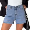 Angerella Jean Shorts Womens Stretchy High Waisted Denim Shorts with Pockets Trendy Distressed Cut Off Shorts Blue XXL view 2