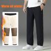 MJFGJSDW Waterproof & Windproof Thermal Pants,Fleece Lined Pants Men,Winter Casual Thick Waterproof Snow Pants for Men(Black Straight,X-Large) view 4