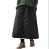 ebossy Women's Puffer Quilted Skirt Winter Insulated Warm High Waist Front Split Long Down Skirt with Pockets (One Size, Black) view 1