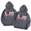 Comfort Colors Sweatshirts Women Hooded Sweatshirt Valentine's Day I Love My Custom Text Printed Long Sleeve Pullover Top Fashion Couple Outfits Dark Gray view 3