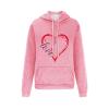 Going Out Tops for Women Heart Graphic Sweatshirt for Women Oversized Valentine's Day Long Sleeve Hooded Shirt Casual Pullover Top with Pocket Pink view 2