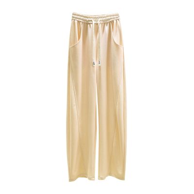 Akklian Women's Fashion Stretch Sweatpants Wide Leg Relaxed Fit Elastic Waist Track Pants Baggy Joggers Pants with Pockets
