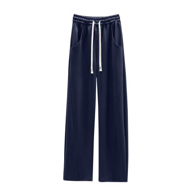 Akklian Women's Fashion Stretch Sweatpants Wide Leg Relaxed Fit Elastic Waist Track Pants Baggy Joggers Pants with Pockets