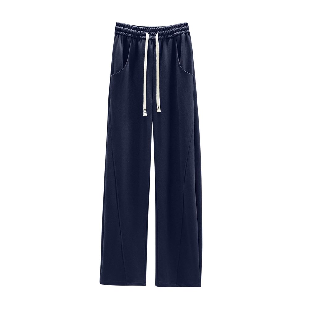 Akklian Women's Fashion Stretch Sweatpants Wide Leg Relaxed Fit Elastic Waist Track Pants Baggy Joggers Pants with Pockets