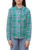 Betusline Girls' Plaid Flannel Shirt, Kids Long Sleeve Button Button Shirts Tops, F Green & Navy #19-10 Years= Tag 160 view 1